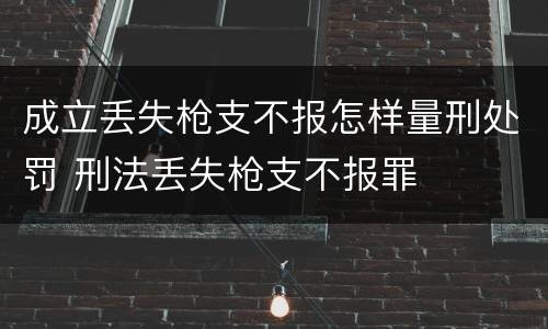 成立丢失枪支不报怎样量刑处罚 刑法丢失枪支不报罪