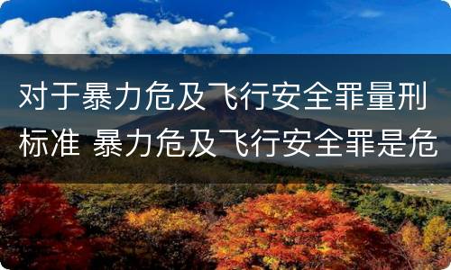 对于暴力危及飞行安全罪量刑标准 暴力危及飞行安全罪是危险犯吗