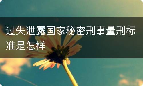 过失泄露国家秘密刑事量刑标准是怎样