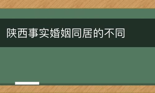 陕西事实婚姻同居的不同