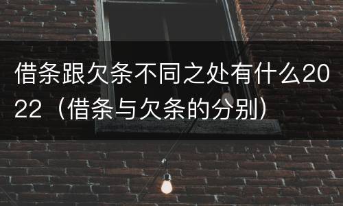 借条跟欠条不同之处有什么2022（借条与欠条的分别）