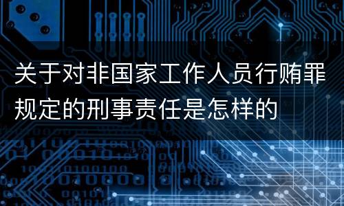 关于对非国家工作人员行贿罪规定的刑事责任是怎样的