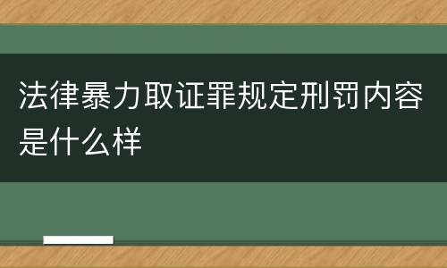 法律暴力取证罪规定刑罚内容是什么样