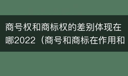 商号权和商标权的差别体现在哪2022（商号和商标在作用和性质上的区别）
