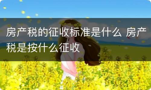 房产税的征收标准是什么 房产税是按什么征收