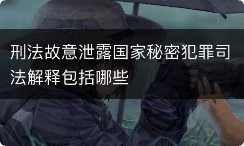 刑法故意泄露国家秘密犯罪司法解释包括哪些