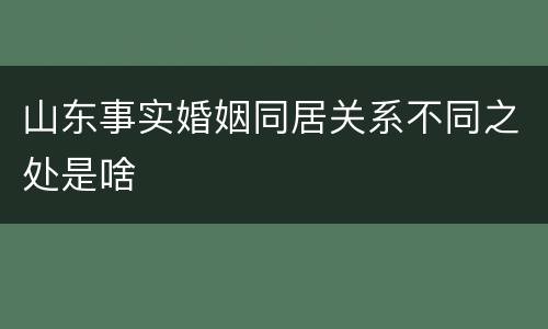 山东事实婚姻同居关系不同之处是啥