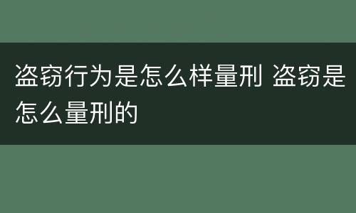 盗窃行为是怎么样量刑 盗窃是怎么量刑的