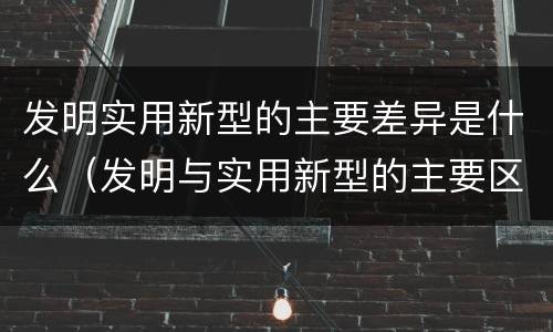 发明实用新型的主要差异是什么（发明与实用新型的主要区别）