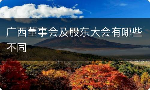 广西董事会及股东大会有哪些不同