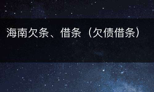 海南欠条、借条（欠债借条）