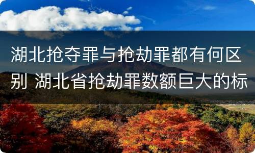湖北抢夺罪与抢劫罪都有何区别 湖北省抢劫罪数额巨大的标准