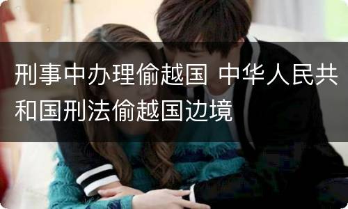 刑事中办理偷越国 中华人民共和国刑法偷越国边境