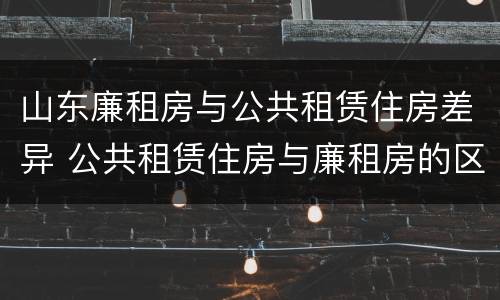 山东廉租房与公共租赁住房差异 公共租赁住房与廉租房的区别