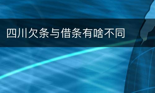 四川欠条与借条有啥不同