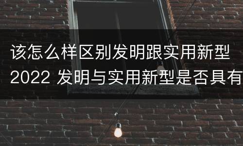 该怎么样区别发明跟实用新型2022 发明与实用新型是否具有实用性