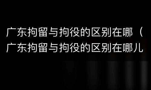 广东拘留与拘役的区别在哪（广东拘留与拘役的区别在哪儿）