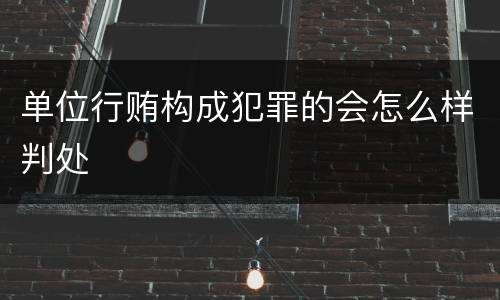 单位行贿构成犯罪的会怎么样判处