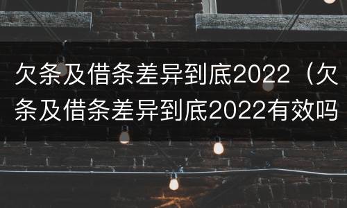 欠条及借条差异到底2022（欠条及借条差异到底2022有效吗）
