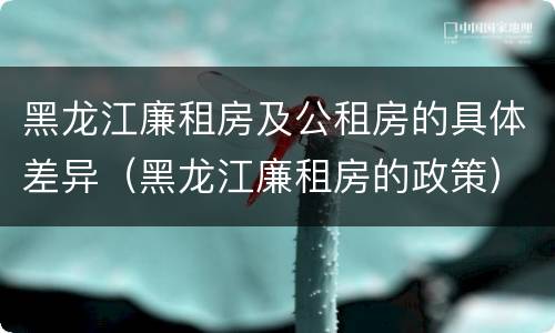 黑龙江廉租房及公租房的具体差异（黑龙江廉租房的政策）