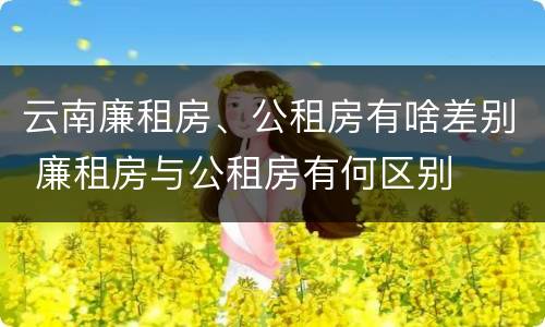 云南廉租房、公租房有啥差别 廉租房与公租房有何区别