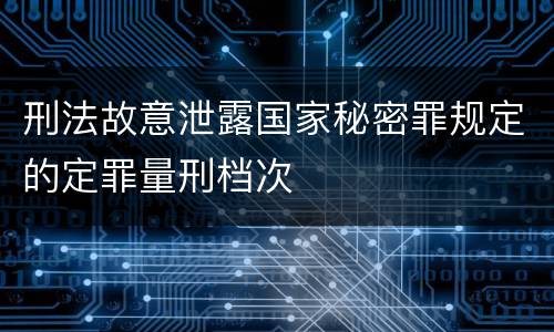 刑法故意泄露国家秘密罪规定的定罪量刑档次