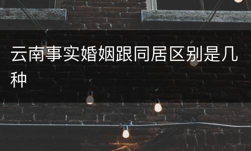 云南事实婚姻跟同居区别是几种