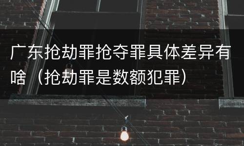 广东抢劫罪抢夺罪具体差异有啥（抢劫罪是数额犯罪）