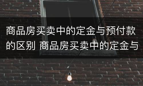 商品房买卖中的定金与预付款的区别 商品房买卖中的定金与预付款的区别在哪