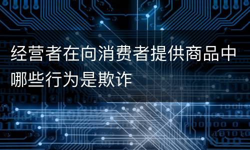 经营者在向消费者提供商品中哪些行为是欺诈