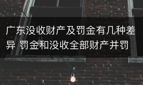 广东没收财产及罚金有几种差异 罚金和没收全部财产并罚