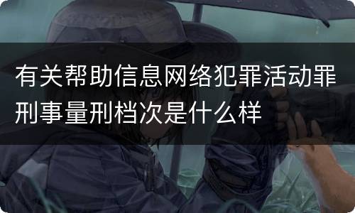 有关帮助信息网络犯罪活动罪刑事量刑档次是什么样