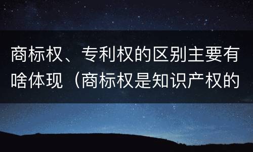 商标权、专利权的区别主要有啥体现（商标权是知识产权的一种吗）