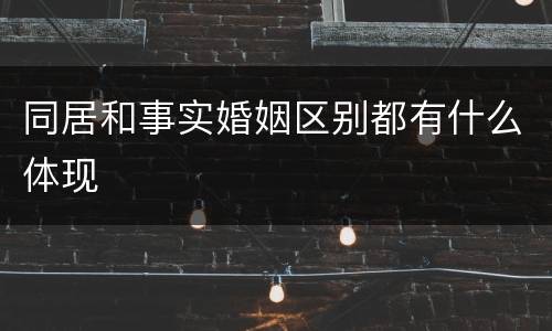 同居和事实婚姻区别都有什么体现