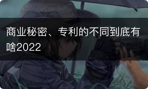 商业秘密、专利的不同到底有啥2022