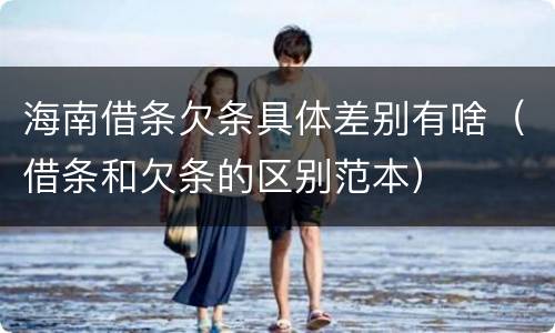 海南借条欠条具体差别有啥（借条和欠条的区别范本）