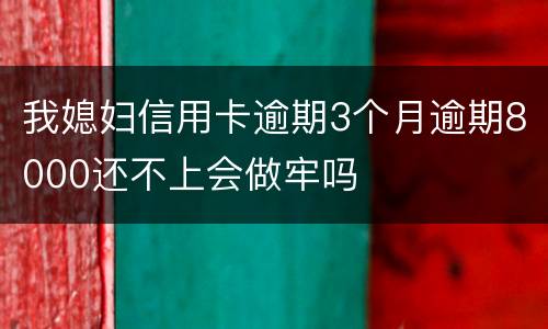 我媳妇信用卡逾期3个月逾期8000还不上会做牢吗