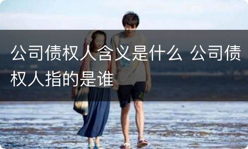 公司债权人含义是什么 公司债权人指的是谁