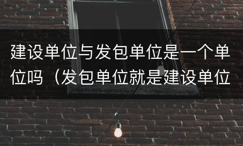 建设单位与发包单位是一个单位吗（发包单位就是建设单位吗）