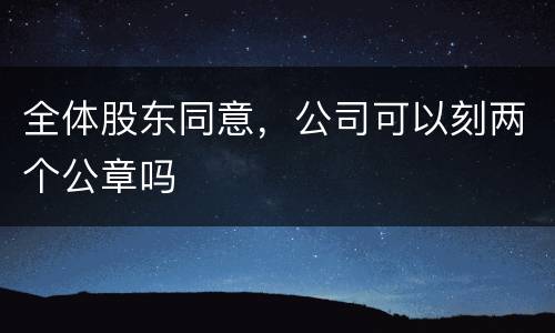 全体股东同意，公司可以刻两个公章吗
