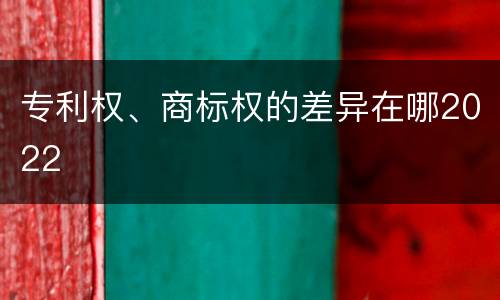 专利权、商标权的差异在哪2022