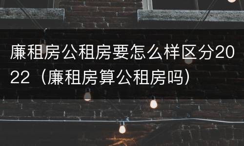 廉租房公租房要怎么样区分2022（廉租房算公租房吗）