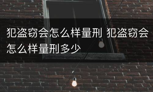 犯盗窃会怎么样量刑 犯盗窃会怎么样量刑多少