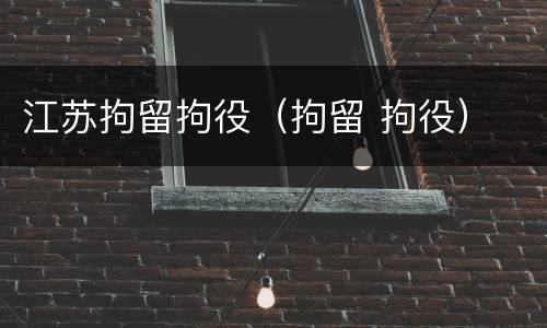 江苏拘留拘役（拘留 拘役）