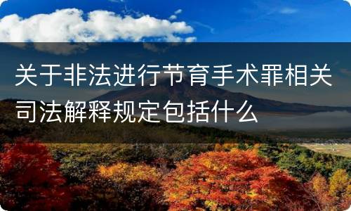关于非法进行节育手术罪相关司法解释规定包括什么
