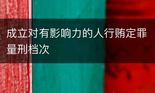 成立对有影响力的人行贿定罪量刑档次