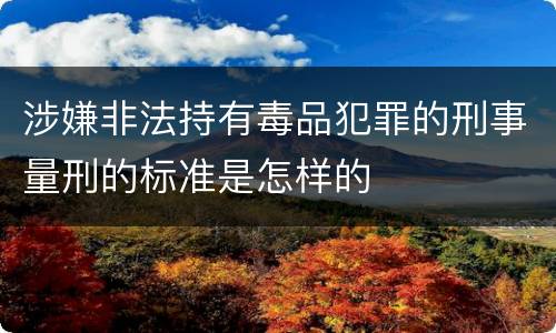 涉嫌非法持有毒品犯罪的刑事量刑的标准是怎样的