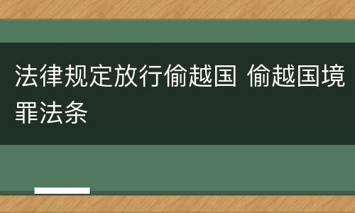 法律规定放行偷越国 偷越国境罪法条
