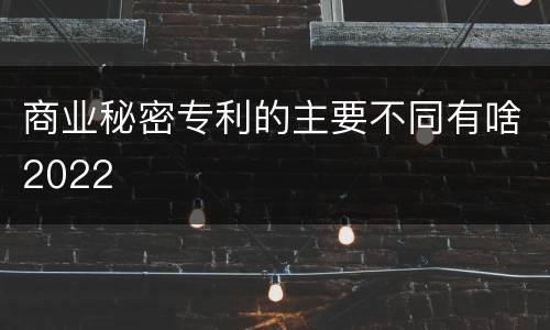 商业秘密专利的主要不同有啥2022