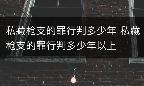 私藏枪支的罪行判多少年 私藏枪支的罪行判多少年以上